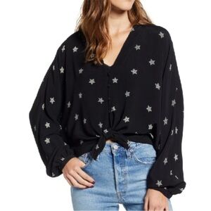 Rails Black Sloan Star Pattern Blouse